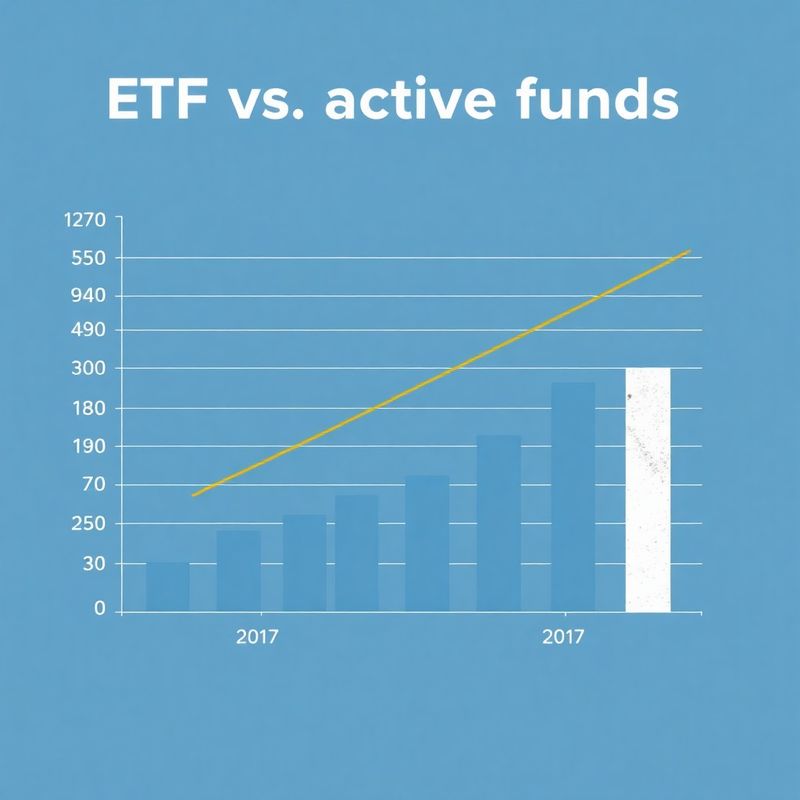 Stupčasti grafikon usporedbe ETF-ova i aktivno upravljanih fondova